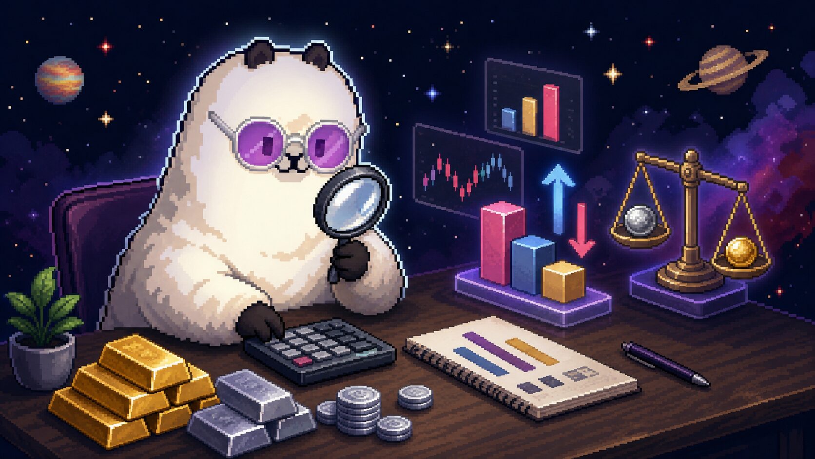 アルパカが金銀CFDのコストを確認しているイメージ